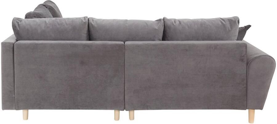 Home affaire Hoekbank Rice L-vorm met bonellverenkern hocker & kussens ottomane aan beide zijden monteerbaar (set) - Foto 11