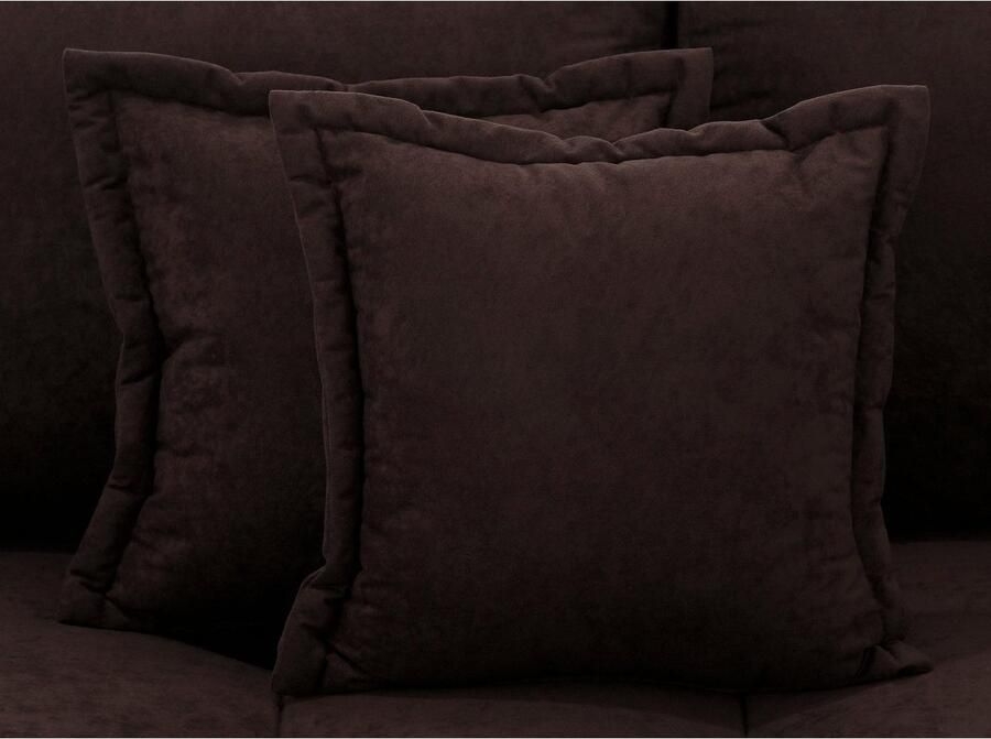Home affaire Hoekbank Rice L-vorm B: 223 cm Set: Bank & Hocker met 3 sierkussens vering (set) - Foto 2