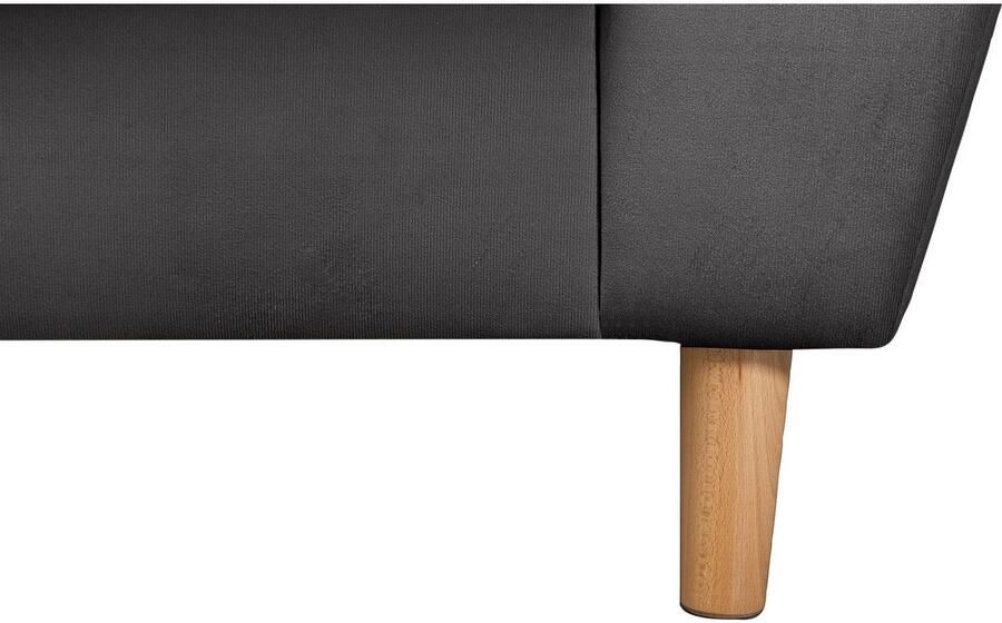 Home affaire Hoekbank Rice L-vorm met bonellverenkern hocker & kussens ottomane aan beide zijden monteerbaar (set) - Foto 6