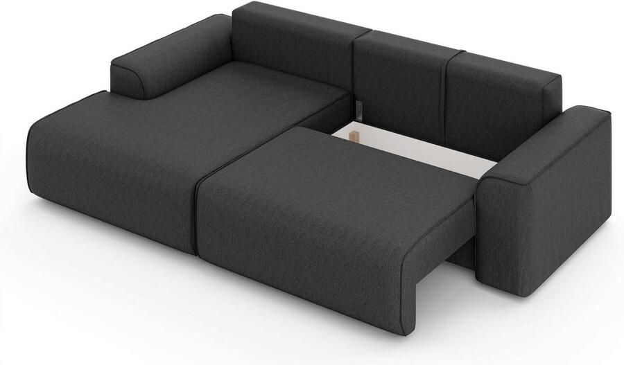 Home affaire Hoekbank Santenay met bedfunctie en bedlade afmetingen: B D H 266 164 90 cm - Foto 2