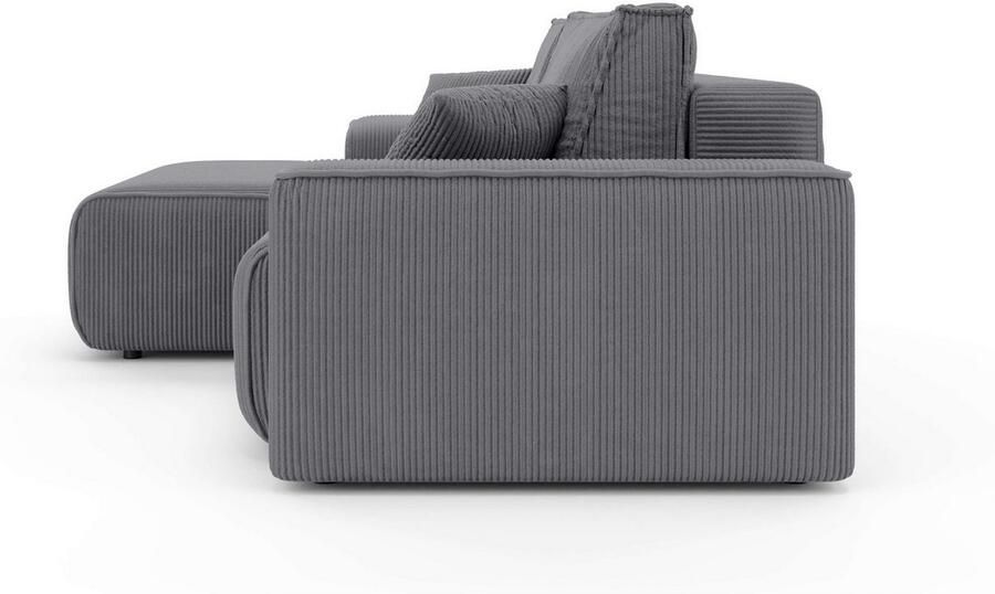 Home affaire Hoekbank Santenay met bedfunctie en bedlade afmetingen: B D H 266 164 90 cm