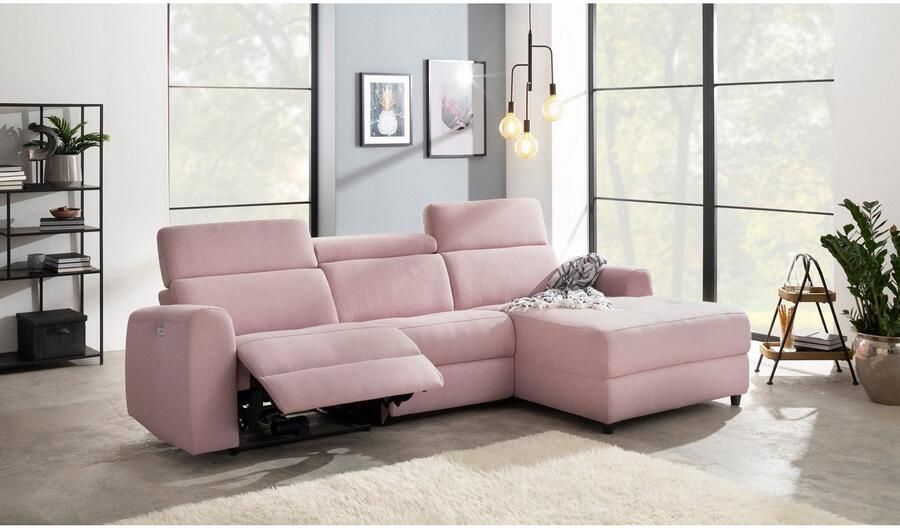 Home affaire Hoekbank Sentrano L-vorm 275 cm man. of electr. relaxfunctie en usb kopverstelling - Foto 12