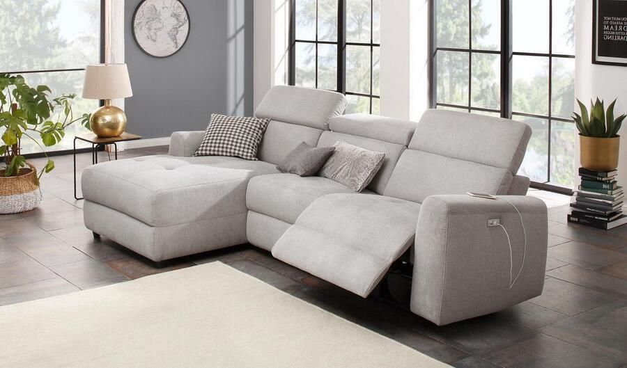 Home affaire Hoekbank Sentrano L-vorm 275 cm man. of electr. relaxfunctie en usb kopverstelling - Foto 9