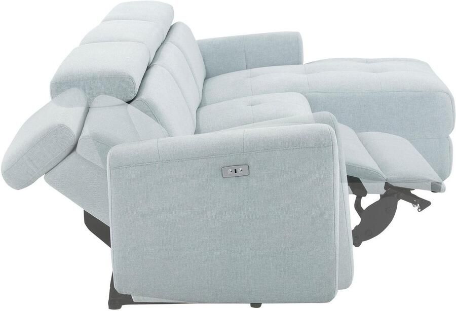 Home affaire Hoekbank Sentrano L-vorm 275 cm man. of electr. relaxfunctie en usb kopverstelling - Foto 7