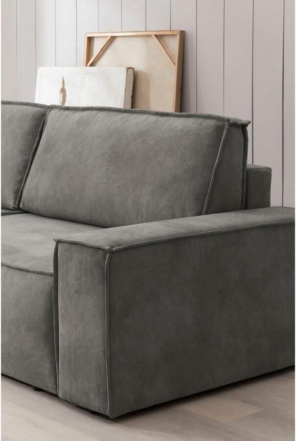 Home affaire Zithoek SHERWOOD 329 cm U-vorm slaapbank Slaapfunctie met bedkist (194x139 cm) cord vintage fluweel - Foto 6