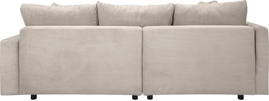COLLECTION AB Hoekbank Toni L-vorm B: 215 cm met hocker & 2 sierkussens veerkern - Foto 10
