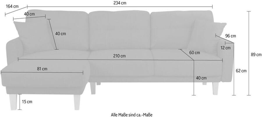 Home affaire Hoekbank TRIPLO optionele slaapbank met bedlade afmetingen B D H: 234 164 89 cm - Foto 3