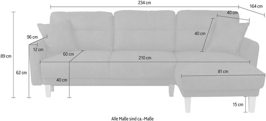 Home affaire Hoekbank TRIPLO optionele slaapbank met bedlade afmetingen B D H: 234 164 89 cm - Foto 3