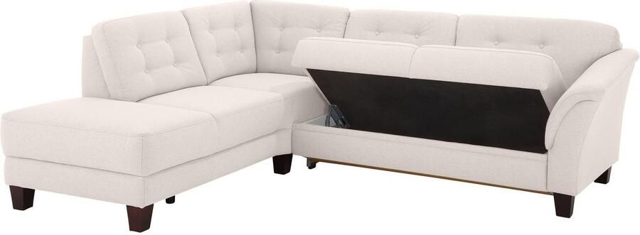 Home affaire Hoekbank Trondheim L-vorm met binnenvering en capitonnage achter poten beuken donker - Foto 6