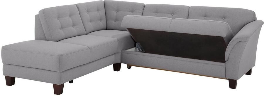 Home affaire Hoekbank Trondheim L-vorm met binnenvering en capitonnage achter poten beuken donker - Foto 6