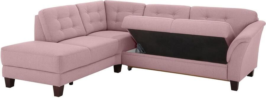 Home affaire Hoekbank Trondheim L-vorm met binnenvering en capitonnage achter poten beuken donker - Foto 11