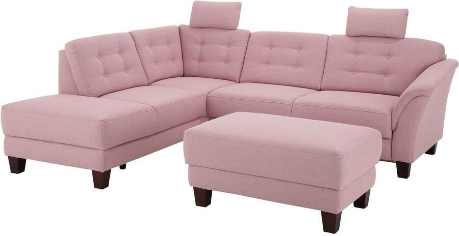 Home affaire Hoekbank Trondheim L-vorm met binnenvering en capitonnage achter poten beuken donker - Foto 6