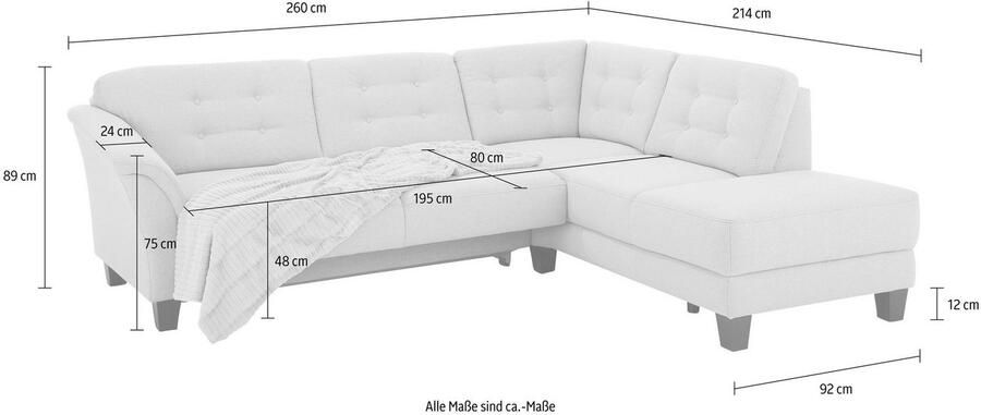 Home affaire Hoekbank Trondheim L-vorm met binnenvering en capitonnage achter poten beuken donker - Foto 15