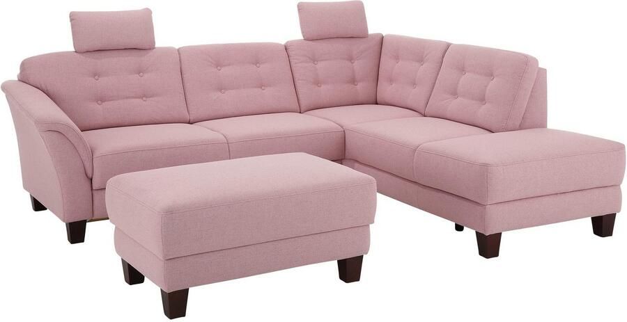 Home affaire Hoekbank Trondheim L-vorm met binnenvering en capitonnage achter poten beuken donker - Foto 12