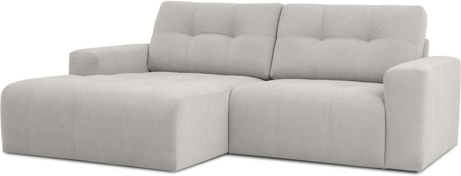 Home affaire Hoekbank Turnon lounge-sofa breedte 221 cm Chenille met knoop- en dubbele stiksels elegante uitstraling - Foto 6