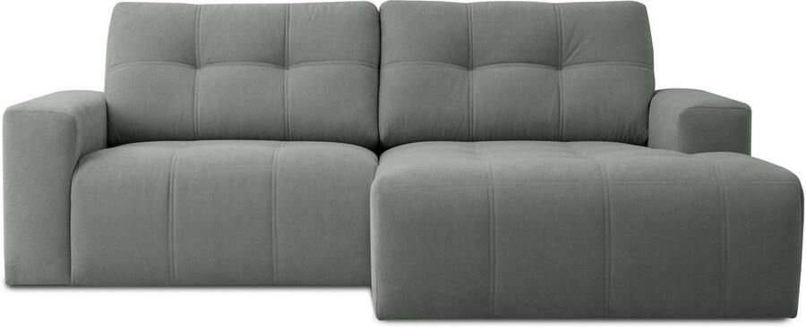 Home affaire Hoekbank Turnon lounge-sofa breedte 221 cm Chenille met knoop- en dubbele stiksels elegante uitstraling - Foto 4