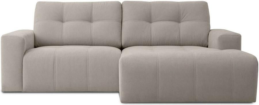 Home affaire Hoekbank Turnon lounge-sofa breedte 221 cm Chenille met knoop- en dubbele stiksels elegante uitstraling - Foto 4