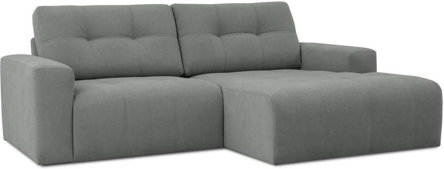 Home affaire Hoekbank Turnon lounge-sofa breedte 221 cm Chenille met knoop- en dubbele stiksels elegante uitstraling - Foto 6