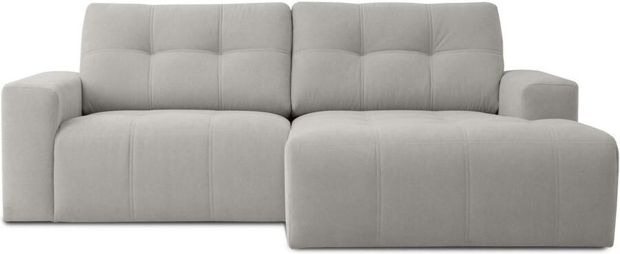 Home affaire Hoekbank Turnon lounge-sofa breedte 221 cm Chenille met knoop- en dubbele stiksels elegante uitstraling - Foto 4