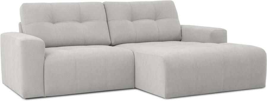 Home affaire Hoekbank Turnon lounge-sofa breedte 221 cm Chenille met knoop- en dubbele stiksels elegante uitstraling - Foto 6