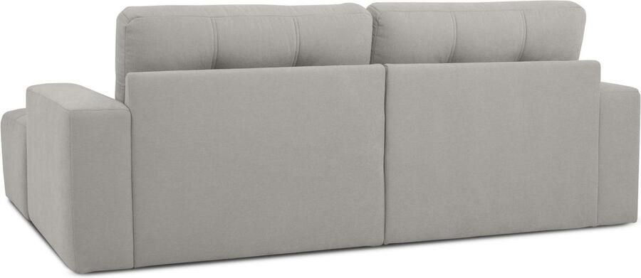 Home affaire Hoekbank Turnon lounge-sofa breedte 221 cm Chenille met knoop- en dubbele stiksels elegante uitstraling - Foto 3