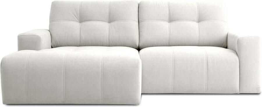 Home affaire Hoekbank Turnon lounge-sofa breedte 221 cm Chenille met knoop- en dubbele stiksels elegante uitstraling - Foto 4