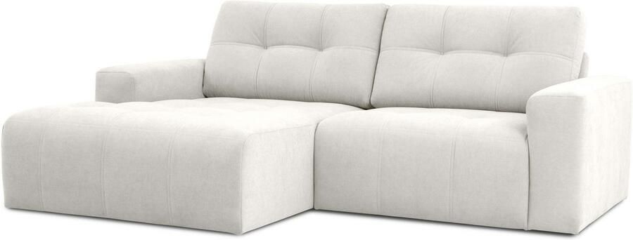 Home affaire Hoekbank Turnon lounge-sofa breedte 221 cm Chenille met knoop- en dubbele stiksels elegante uitstraling - Foto 6