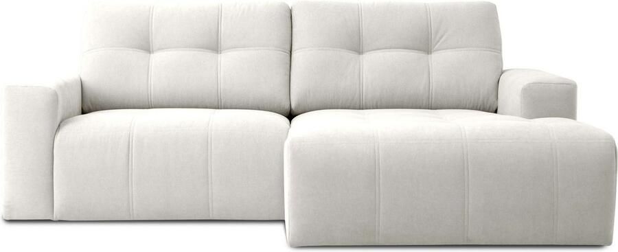 Home affaire Hoekbank Turnon lounge-sofa breedte 221 cm Chenille met knoop- en dubbele stiksels elegante uitstraling - Foto 4