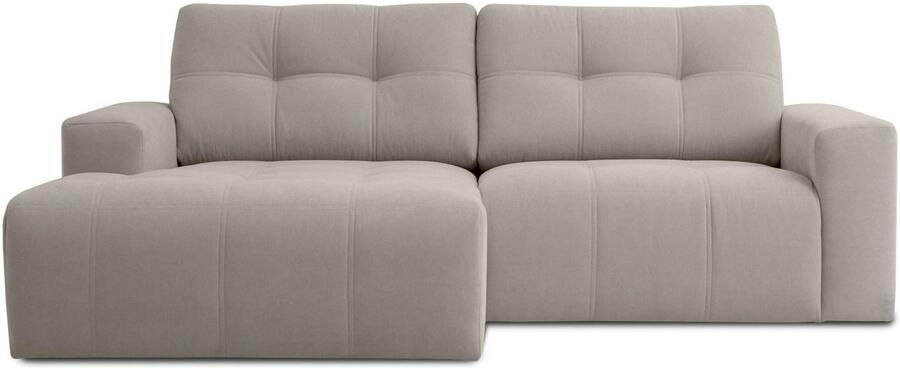 Home affaire Hoekbank Turnon lounge-sofa breedte 221 cm Chenille met knoop- en dubbele stiksels elegante uitstraling - Foto 4