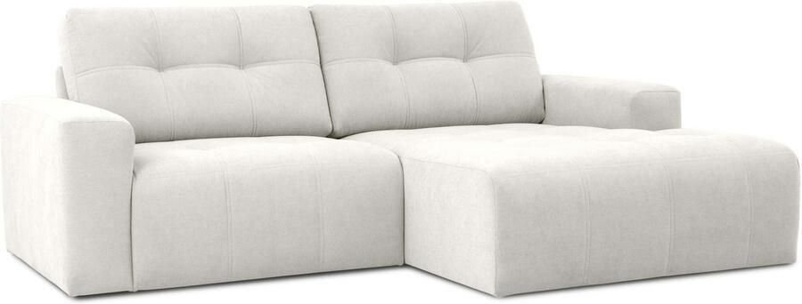 Home affaire Hoekbank Turnon lounge-sofa breedte 221 cm Chenille met knoop- en dubbele stiksels elegante uitstraling - Foto 6