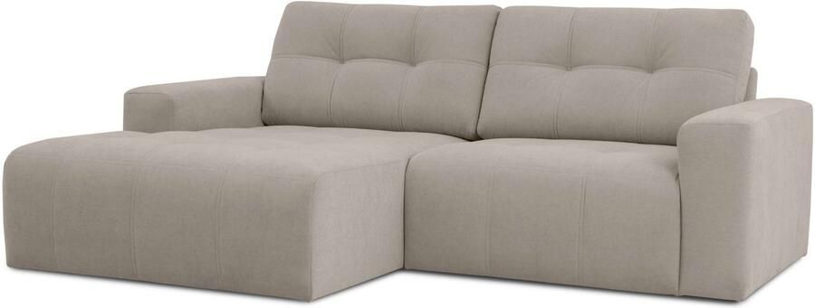 Home affaire Hoekbank Turnon lounge-sofa breedte 221 cm Chenille met knoop- en dubbele stiksels elegante uitstraling - Foto 6