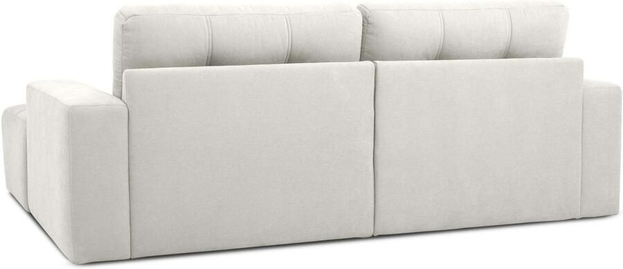 Home affaire Hoekbank Turnon lounge-sofa breedte 221 cm Chenille met knoop- en dubbele stiksels elegante uitstraling - Foto 3
