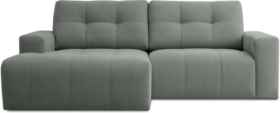 Home affaire Hoekbank Turnon lounge-sofa breedte 221 cm Chenille met knoop- en dubbele stiksels elegante uitstraling - Foto 4