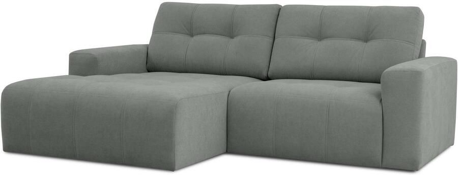 Home affaire Hoekbank Turnon lounge-sofa breedte 221 cm Chenille met knoop- en dubbele stiksels elegante uitstraling - Foto 6