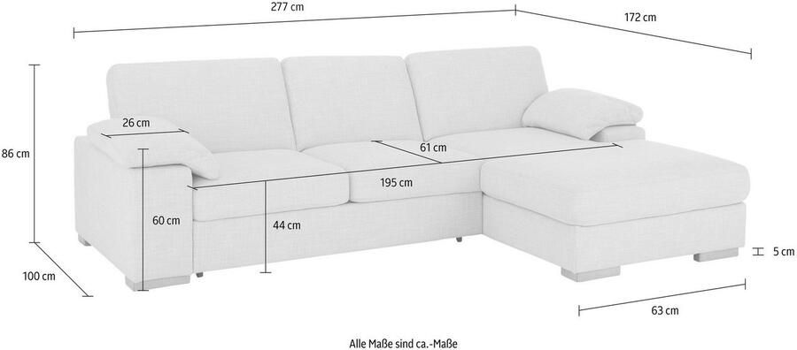 Home affaire Hoekbank Ventura L-vorm naar keuze met slaapfunctie en slaapfunctie bedkist - Foto 3