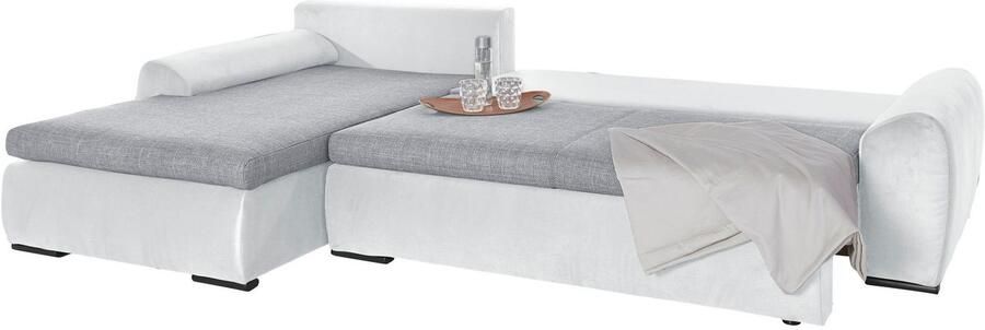 Home affaire Hoekbank Win L-vorm breedte 285cm optioneel met slaapfunctie en bedkast taupe corduroy - Foto 15