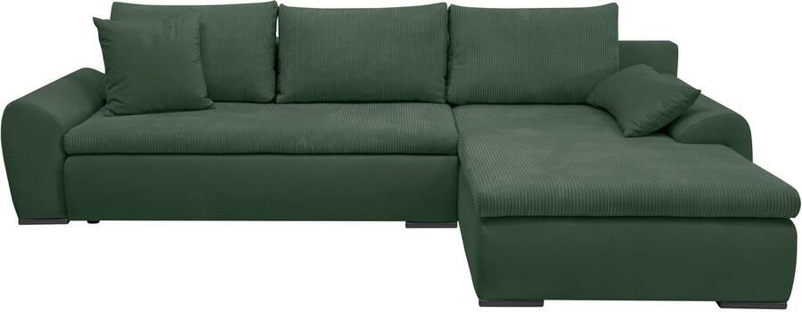 Home affaire Hoekbank Win L-vorm breedte 285cm optioneel met slaapfunctie en bedkast taupe corduroy - Foto 15