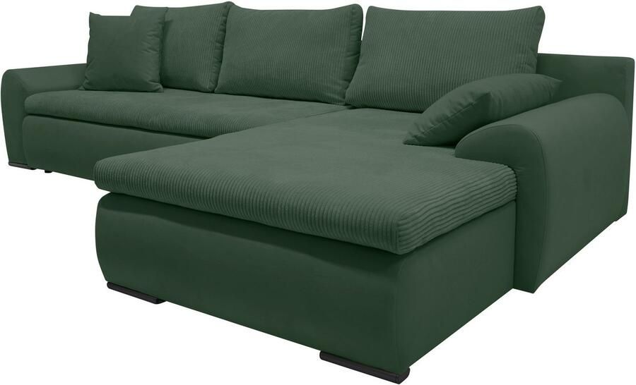 Home affaire Hoekbank Win L-vorm breedte 285cm optioneel met slaapfunctie en bedkast taupe corduroy - Foto 11