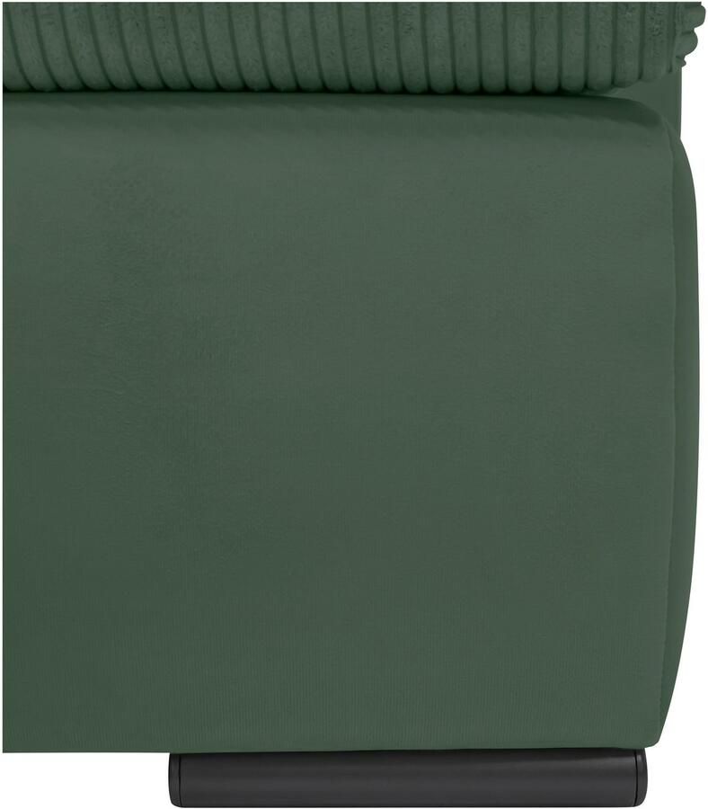 Home affaire Hoekbank Win L-vorm breedte 285cm optioneel met slaapfunctie en bedkast taupe corduroy