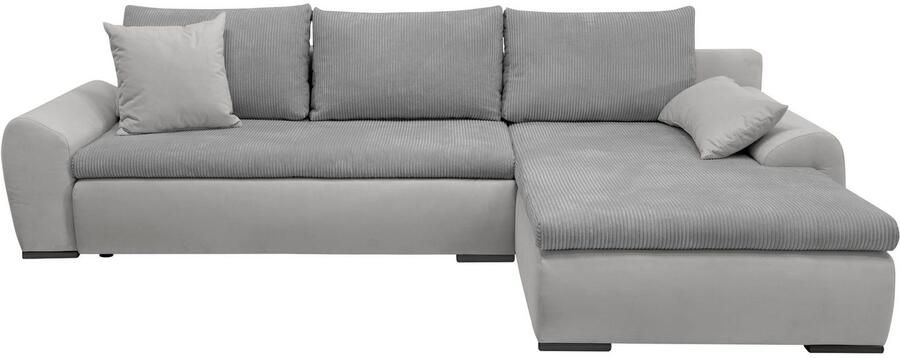 Home affaire Hoekbank Win L-vorm breedte 285cm optioneel met slaapfunctie en bedkast taupe corduroy - Foto 12