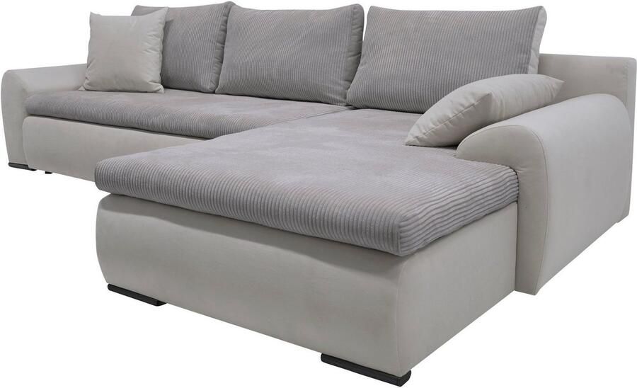 Home affaire Hoekbank Win L-vorm breedte 285cm optioneel met slaapfunctie en bedkast taupe corduroy - Foto 10
