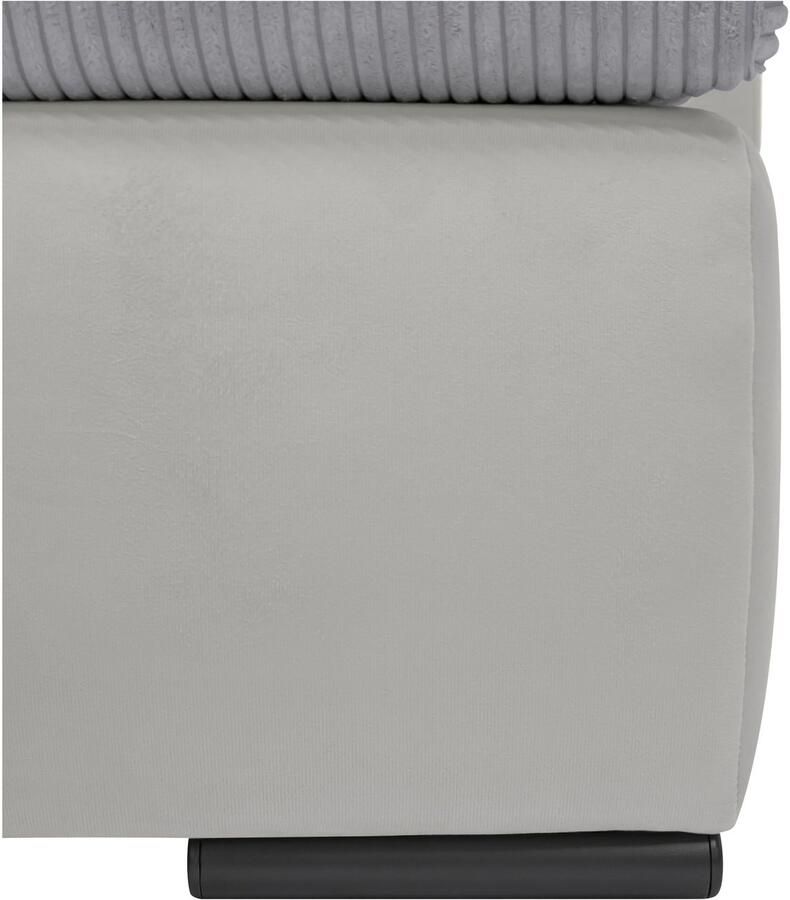 Home affaire Hoekbank Win L-vorm breedte 285cm optioneel met slaapfunctie en bedkast taupe corduroy