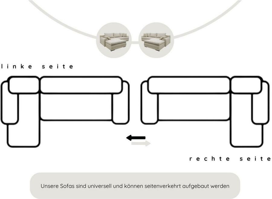 Home affaire Zithoek Win U-vorm naar keuze met slaapfunctie en bedkist - Foto 4