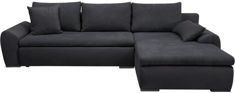 Home affaire Hoekbank Win L-vorm breedte 285cm optioneel met slaapfunctie en bedkast taupe corduroy - Foto 15