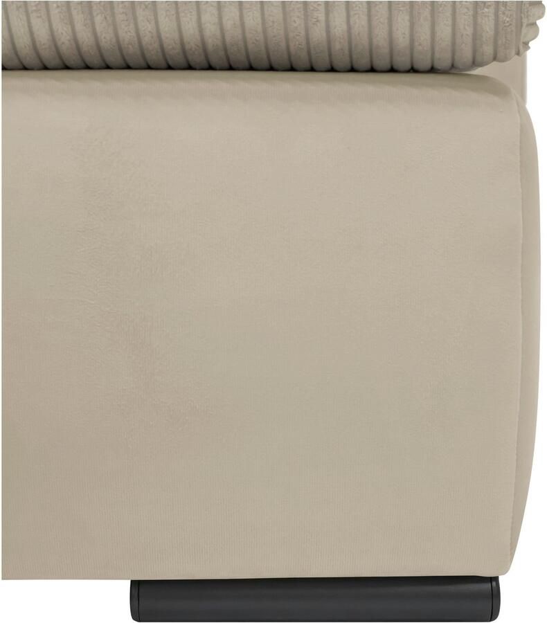 Home affaire Hoekbank Win L-vorm breedte 285cm optioneel met slaapfunctie en bedkast taupe corduroy