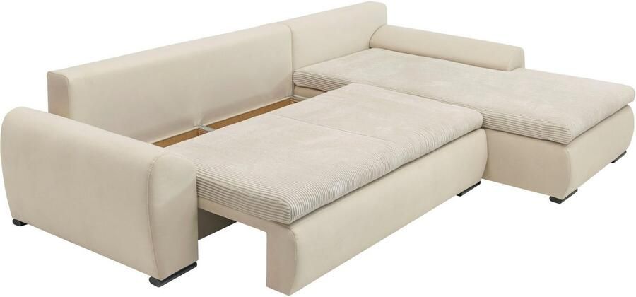 Home affaire Hoekbank Win L-vorm breedte 285cm optioneel met slaapfunctie en bedkast taupe corduroy - Foto 15