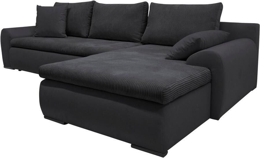 Home affaire Hoekbank Win L-vorm breedte 285cm optioneel met slaapfunctie en bedkast taupe corduroy - Foto 11