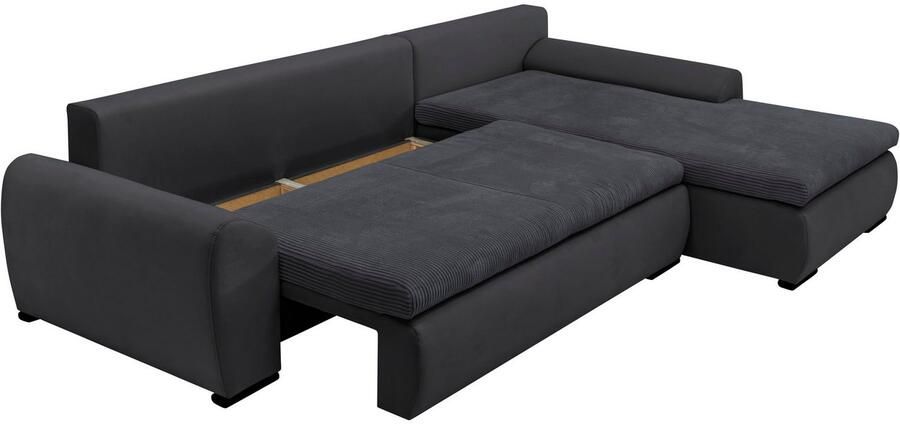 Home affaire Hoekbank Win L-vorm breedte 285cm optioneel met slaapfunctie en bedkast taupe corduroy - Foto 14