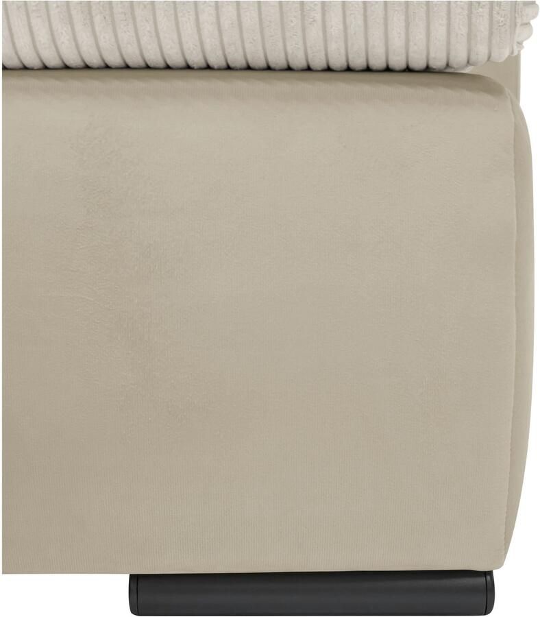 Home affaire Hoekbank Win L-vorm breedte 285cm optioneel met slaapfunctie en bedkast taupe corduroy