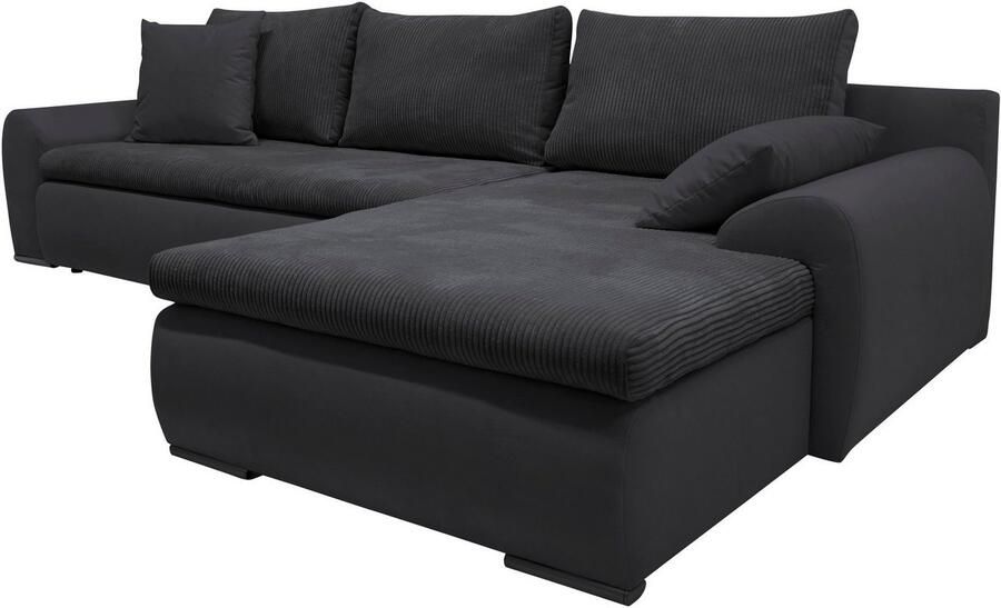 Home affaire Hoekbank Win L-vorm breedte 285cm optioneel met slaapfunctie en bedkast taupe corduroy - Foto 10